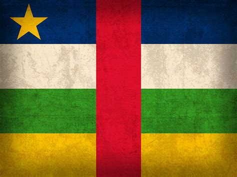 Central African Republic Flag Vintage Distressed Finish Mixed Media By