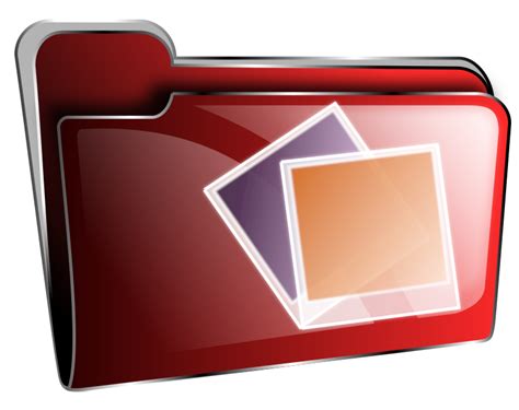 Folder Icon Red Photos Openclipart