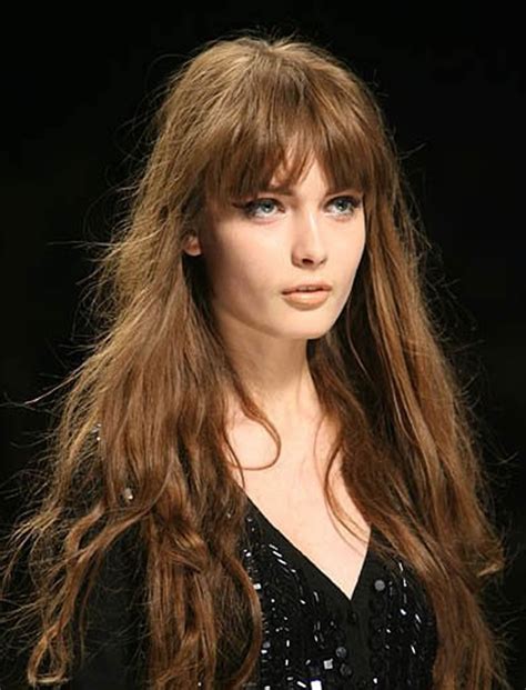 This bang style suits long wavy hair better. 100 Cute Hairstyles with Bangs for Long, Round, Square ...