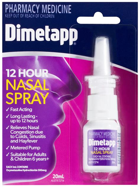 Dimetapp 12 Hour Nasal Spray 20ml Life Pharmacy Johnsonville Shop