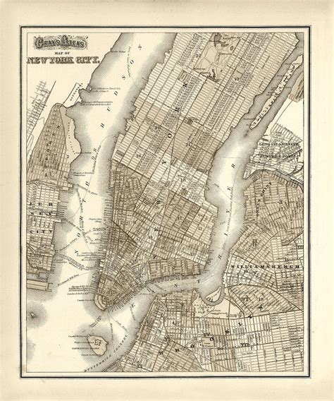 1873 Map Of New York City Etsy