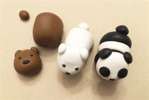 We Bare Bears Grizzly Panda Ice Bear Clay Charms Bebes En Porcelana