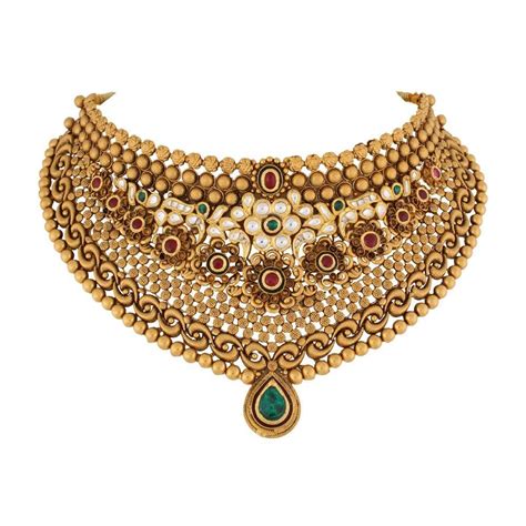 Choose from wide range of contemporary and traditional 22k gold jewellery designs online. Buy WHP Jewellers 22k (916) Yellow Gold and Emerald Choker ...