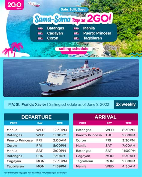 2go Travel — Schedules