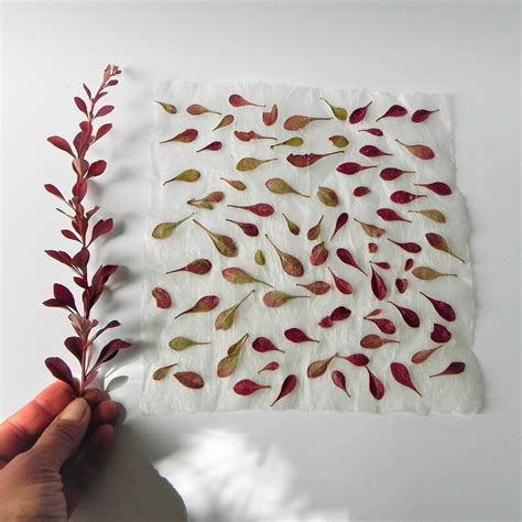 Handmade Nature Leaves Wrapping Paper Leaf Texture Paper Etsy