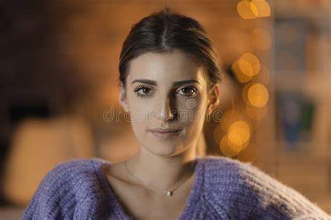 Young Woman Posing At Home Stock Photo Image Of Young 149689818