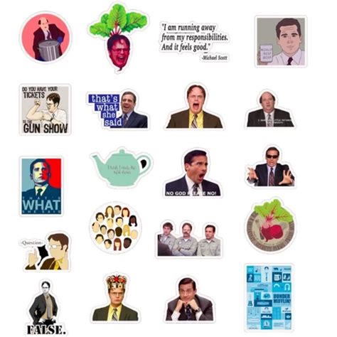 50 Pack The Office Stickers Waterproof Tv Show Etsy