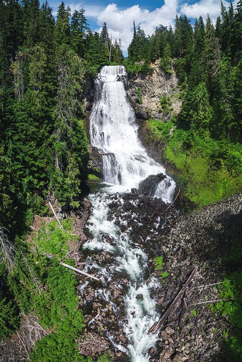 Aerial Of Alexander Falls By Whistler In British Columbia Photograph By