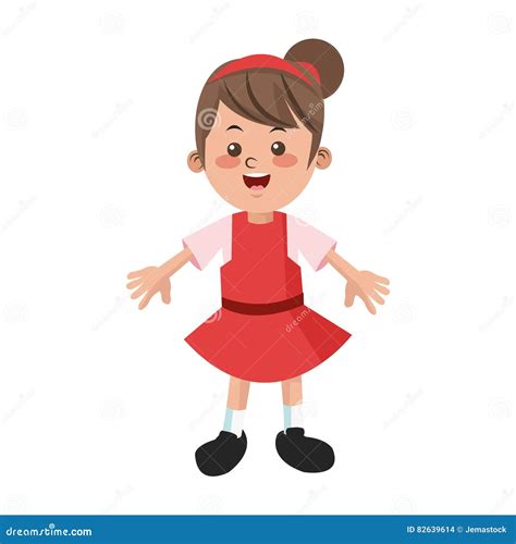 Isolated Girl Cartoon Design Stock Vector Illustration Of Adorable