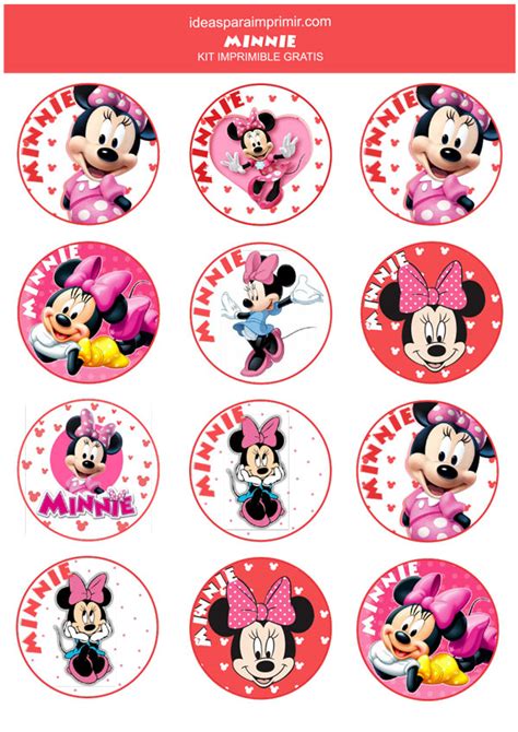 Minnie Mouse Descargar Minnie Mouse Toppers Stickers Circulos Kit