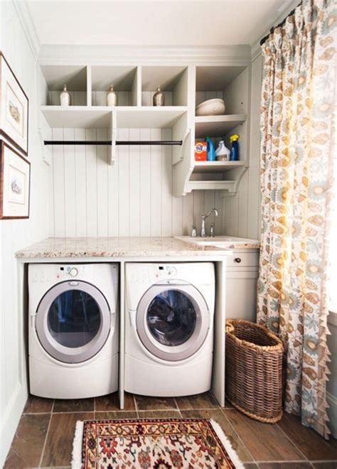 How to design a small laundry room in melbourne? Ideas Beautiful Window Curtain And Small Rug Mixed With ...