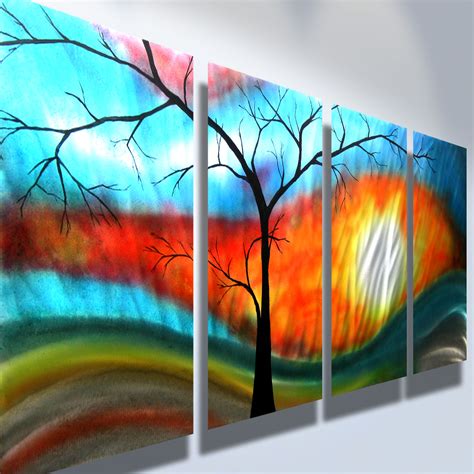 Shadow Tree Metal Wall Art Abstract Contemporary Modern Decor