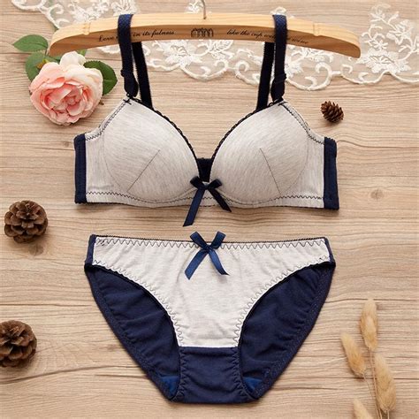 2020 Push Up Bra Set Girls Underwear Set Cotton Bowknot Lingerie