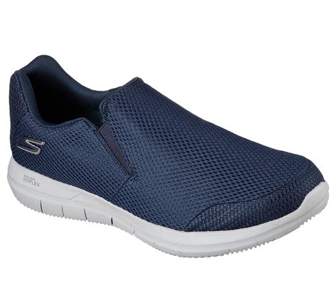 Skechers Navy Grey Go Flex Completion Mens Walking Slip On Shoes Style ID India