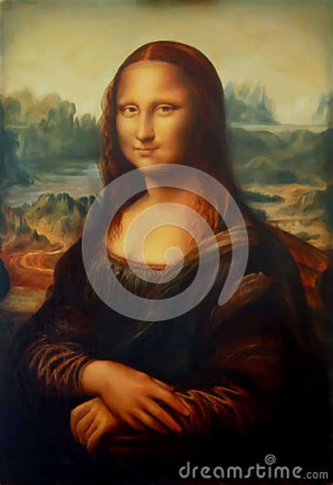 Reproduction Of Painting Mona Lisa By Leonardo Da Vinci And Light