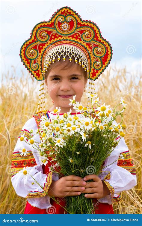 Girl In The Russian National Sundress Stock Image Image Of People Ethnic 56838347