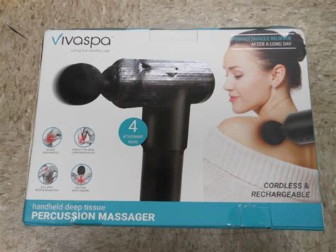 Vivaspa Hand Held Percussion Rechargeable Massager Ms1700 Black For Sale Online Ebay