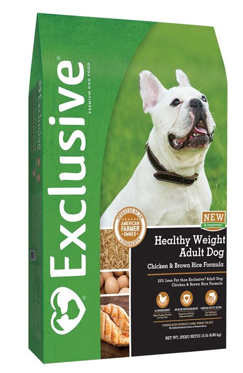 Exclusive Chicken And Brown Rice Healthy Weight Adult Dog Food 15 Lb