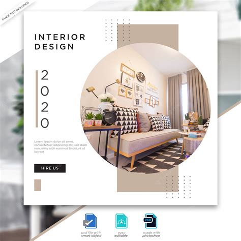 Premium Psd Interior Design Social Media Posts Template