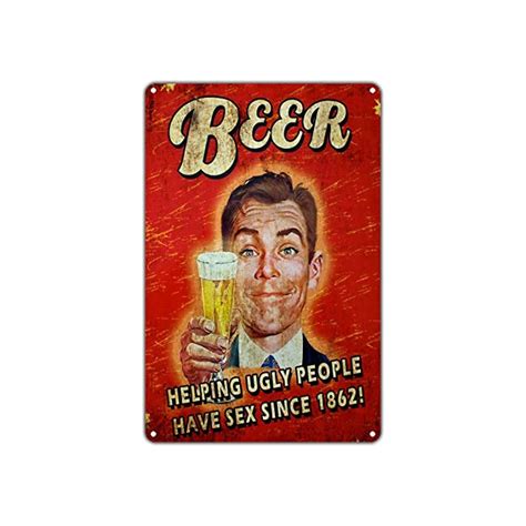 buy beer helping ugly people have sex since 1862 novelty vintage retro metal wall decor art