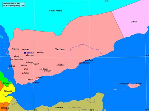 We have 13,628 maps (gps points) for this administrative division of yemen such as jabal aada and wadi aadhamer. Yemen Political Map - A Learning Family