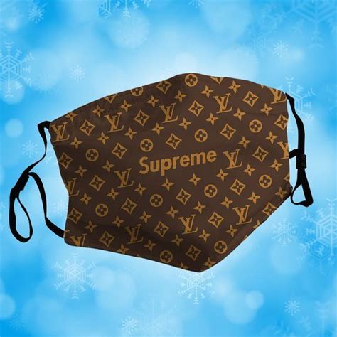 Louis Vuitton Pattern Lv Mask Red And Brown Supreme In 2020 Louis