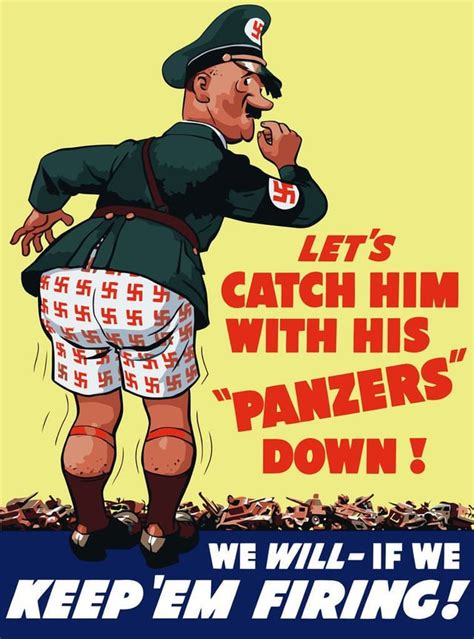 Lets Catch Him With His Panzers Down Wwii Era Propaganda Poster