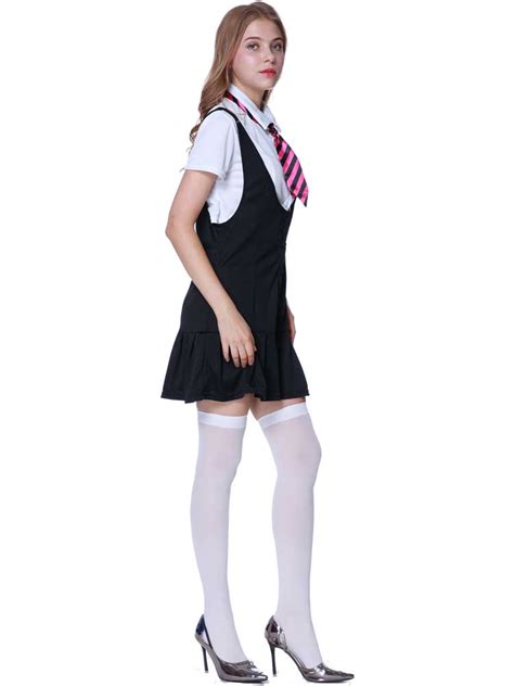 Ladies Sexy School Girl Fancy Dress Costumestockings St Trinians Uniform Adult Ebay