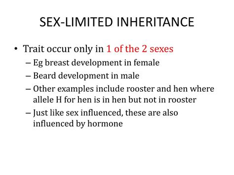 Ppt 4 X Linked Genes Sex Influenced Inheritance Sex Limited Inheritance Powerpoint