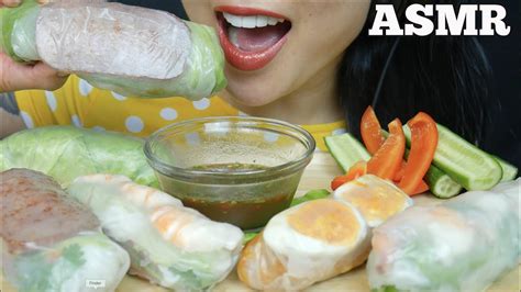 Asmr Salad Rolls Ways So Good Shrimp Spam Noodle Eggs And