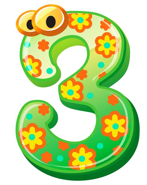 Cute Number Three Png Clipart Image Free Clip Art Clip Art Shapes