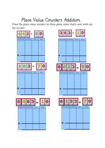 Year 4 Place Value Counters Adding Multiples Of 10 To 3 And 4 Digit