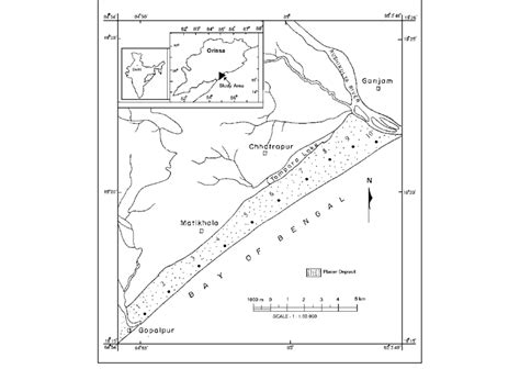Map Showing The Sample Locations In The Chhatrapur Beach Placer Deposit