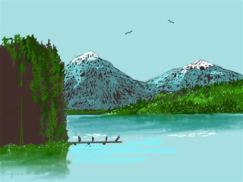 Lake ← A Landscape Speedpaint Drawing By Chr Queeky Draw And Paint