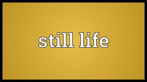 Still Life Meaning Youtube