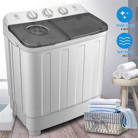 75kg Portable Washing Machine Compact Twin Tub Laundry Washer Spin