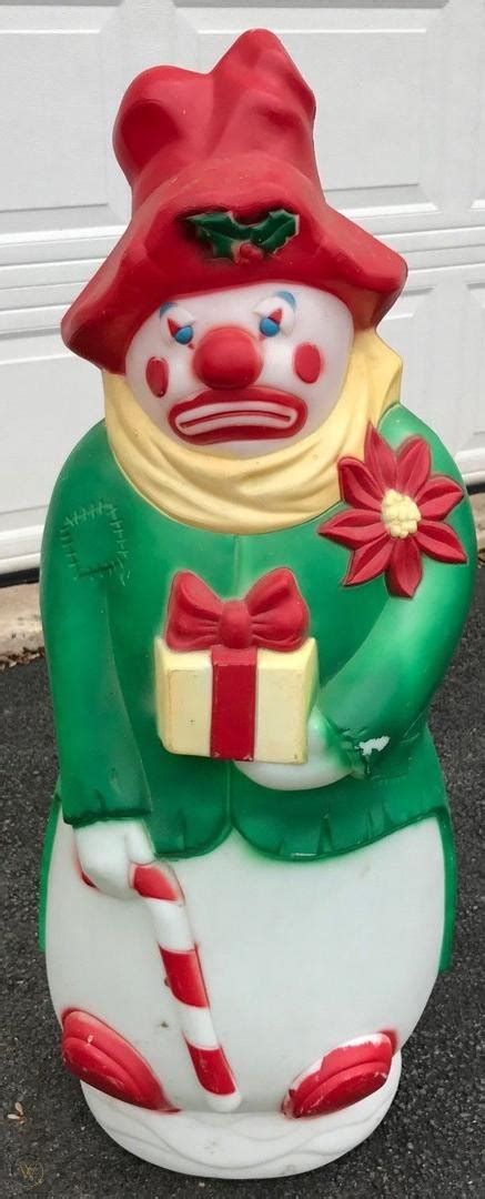 Vintage Sad Hobo Clown Snowman Blow Mold By Empire 40 Inches Tall