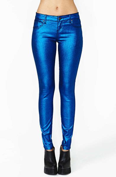 Nasty Gal Tripp Nyc Electric Midnight Skinny Jeans In Blue Electric