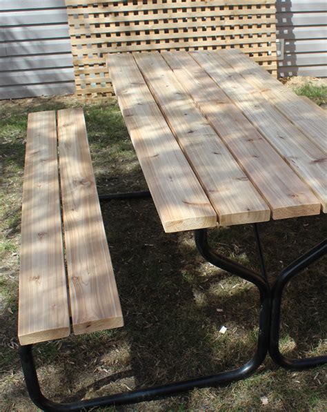 Metal Base Picnic Table Forest Trek Woodwork