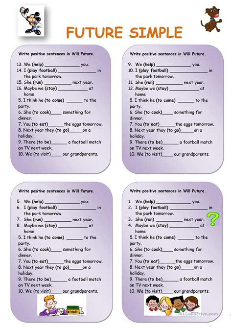 Simple Future Tense Exercises Elisaminbaker