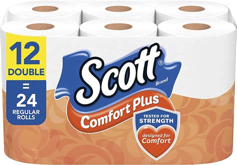 Scott Comfortplus Toilet Paper 12 Double Rolls 231 Sheets Per Roll