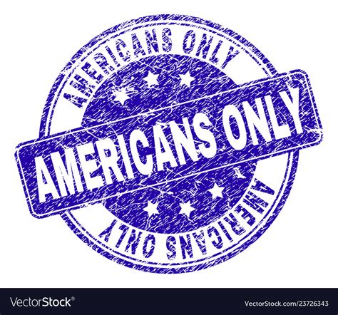 Scratched Textured Americans Only Stamp Seal Vector Image