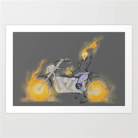 Pin Up Ghost Rider Art Print By Mstfacmly Society6