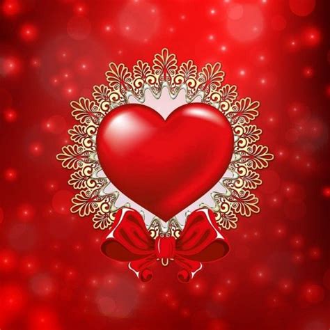 Beautiful Red Heart Coração Papeis De Parede
