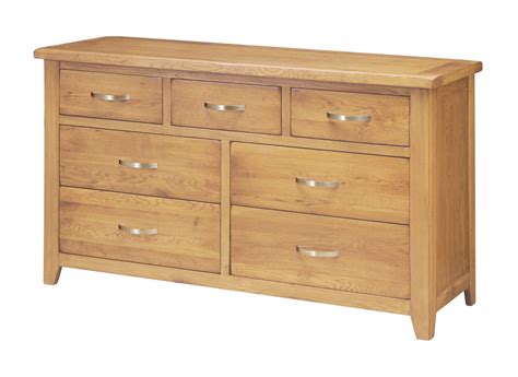 Hampshire Oak Large 7 Drawer Chest Of Drawers Oak Direct