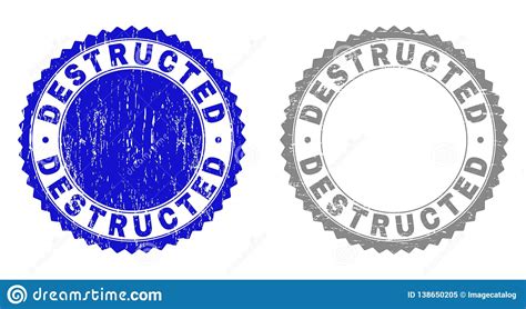 Grunge Destructed Scratched Stamps Stock Vector Illustration Of Crash
