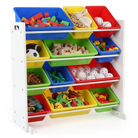 Tot Tutors Summit Collection White Primary Kids Toy Storage Organizer