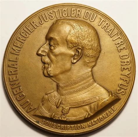 Superbe Medaille Du General Mercier Accusateur Dreyfus 1906 Action Francaise Eur 40 00