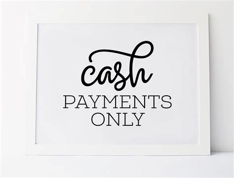 Cash Payments Only Payment Sign Cash Payments Preferred Etsy In 2021