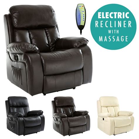 Another great bonded leather recliner which sets itself apart by including a riser function. CHESTER ELECTRIC HEATED LEATHER MASSAGE RECLINER CHAIR ...